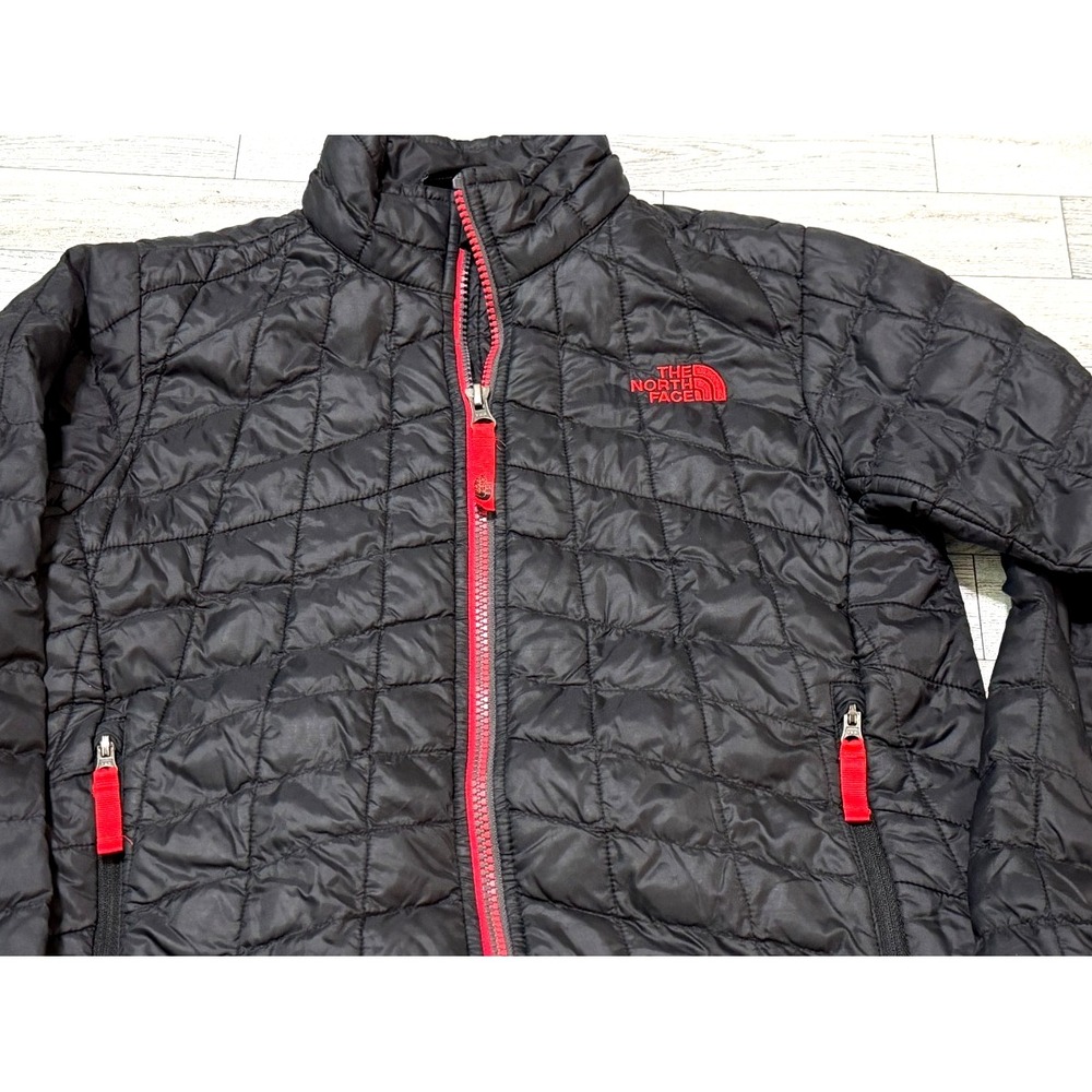 The North Face Jacket Boys Black ThermoBall Puffer Full Zip Outdoor SMALL 7/8